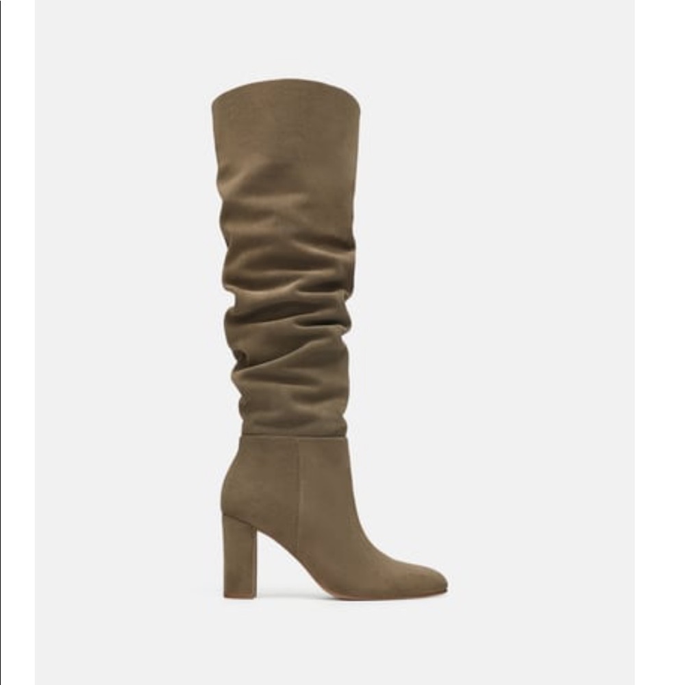 Zara sueded slouchy boot